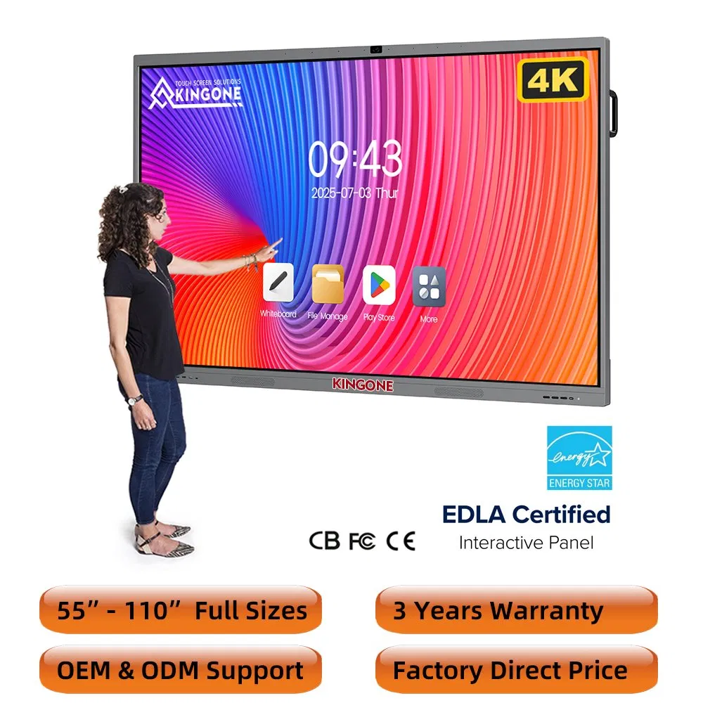 Conference Classroom All in One 65 75 86 100 Inch Teaching Board Touch Screen Smart TV Digital LCD Whiteboard Interactive Flat Panel Display for Meeting