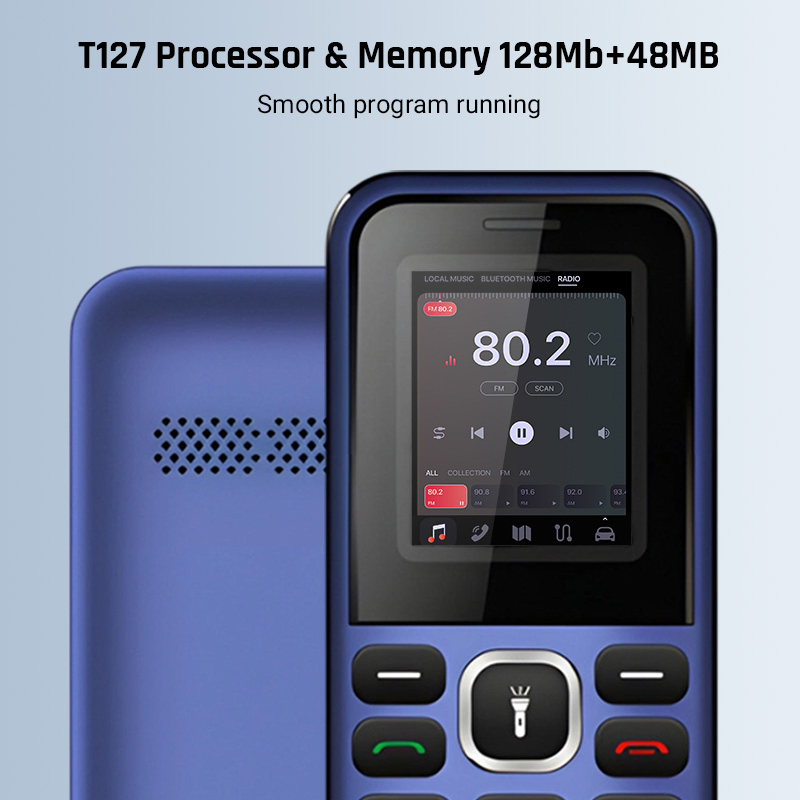 1.77" 4G Mini Body RAM 48MB ROM 128MB 950mAh Battery Compact Feature Phone for Seniors