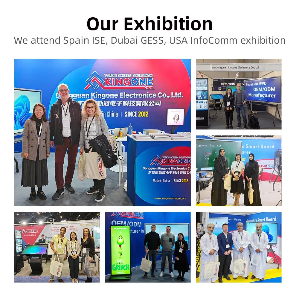 Multi Touch Screen Anti Glare Mobile Stand LCD Digital Interactive Smart Board 55 65 75 Inches Interactive Flat Panel