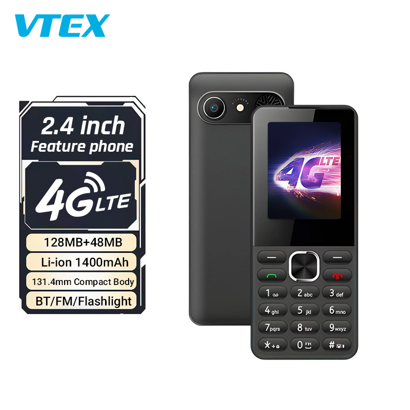 2.4" 4G LTE 1400mAh Battery FM Radio Flashlight Bt Durable Compact Feature Phone for Seniors