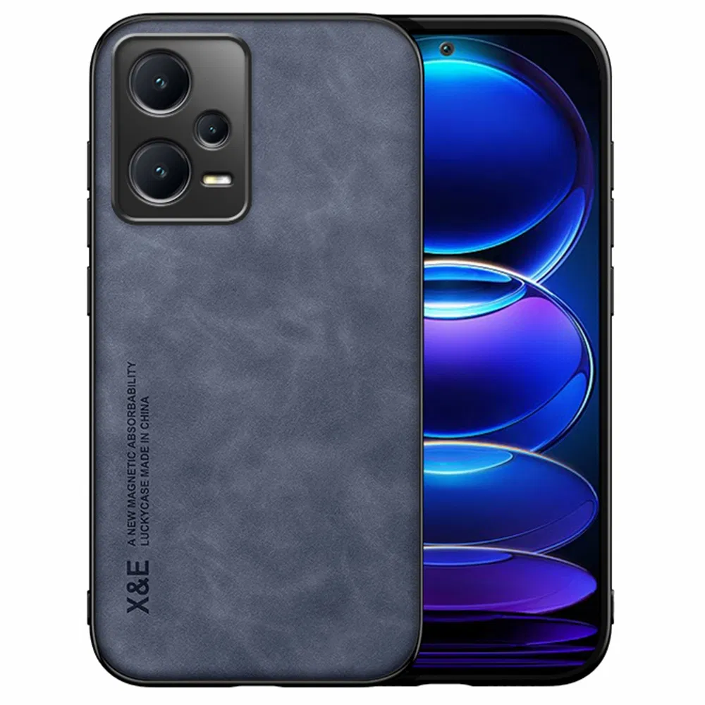 X&E for Xiaomi Redmi Note 12 PRO 5g Skin-Friendly Magnetic Phone Cover Scratch-Resistant Smartphone Case with Built-in Metal Sheet - Blue