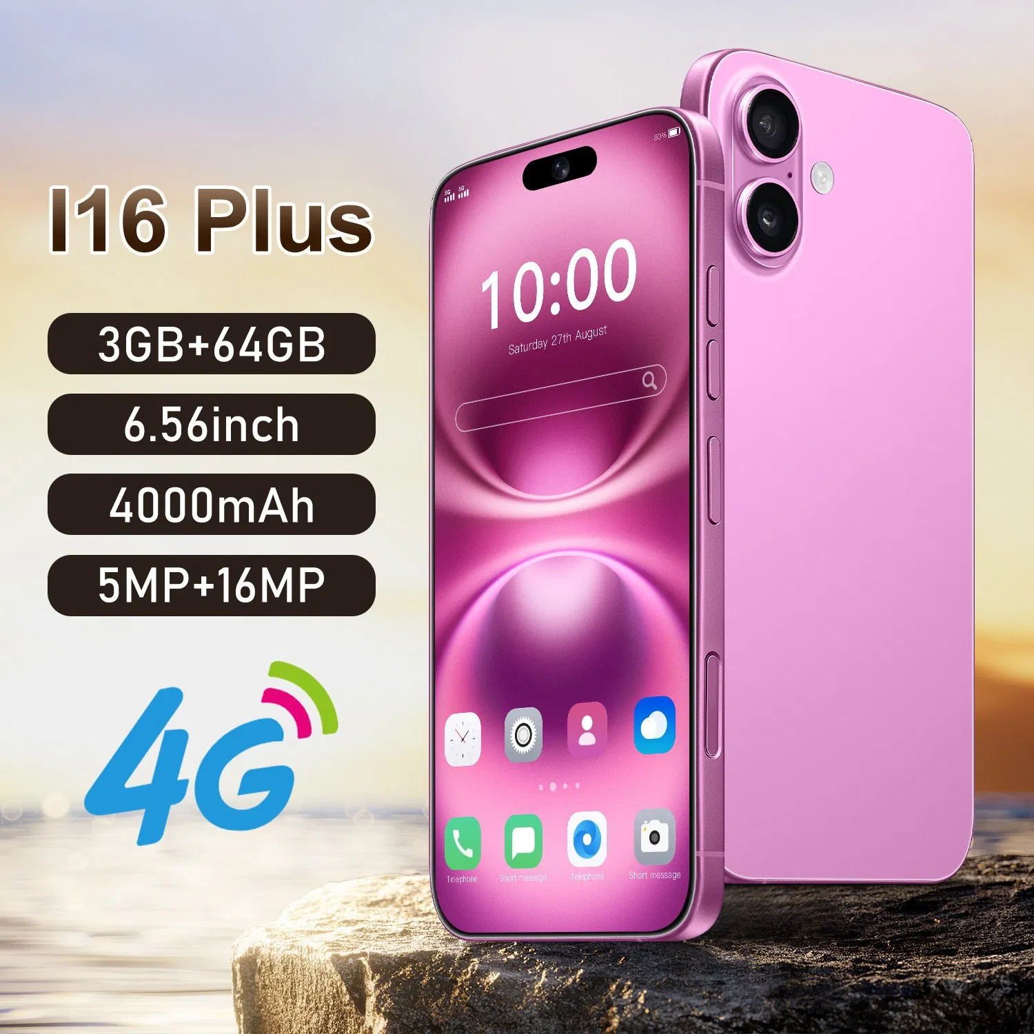 I16 Plus Smartphone: 7.3" Large Screen &amp; 8000mAh Long-Lasting Battery