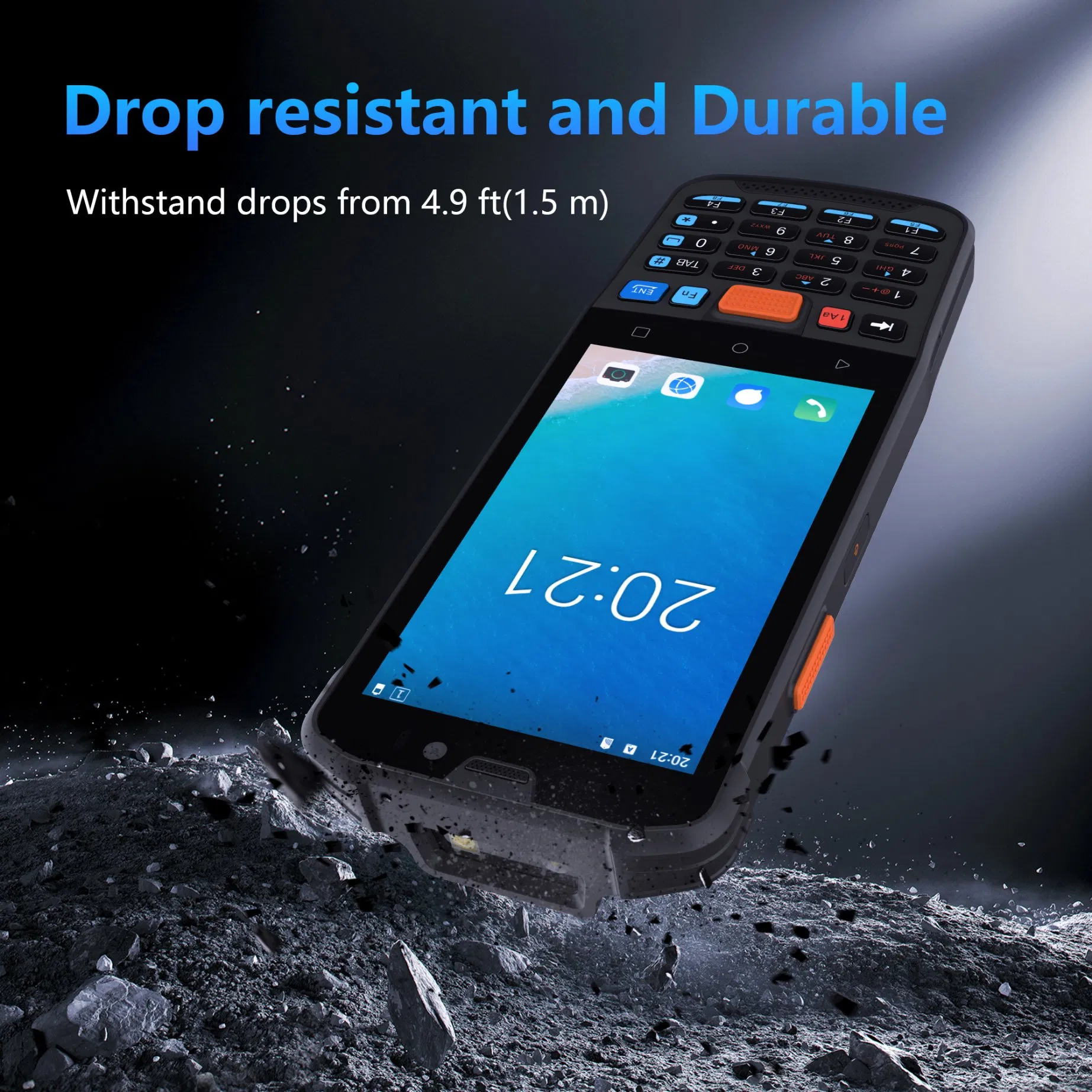 ODM/OEM Warehouse Rugged Phone 2D Barcode Scanner Terminal Android 11.0 Handheld Industrial Smartphone IP65 GPS Mobile PDA