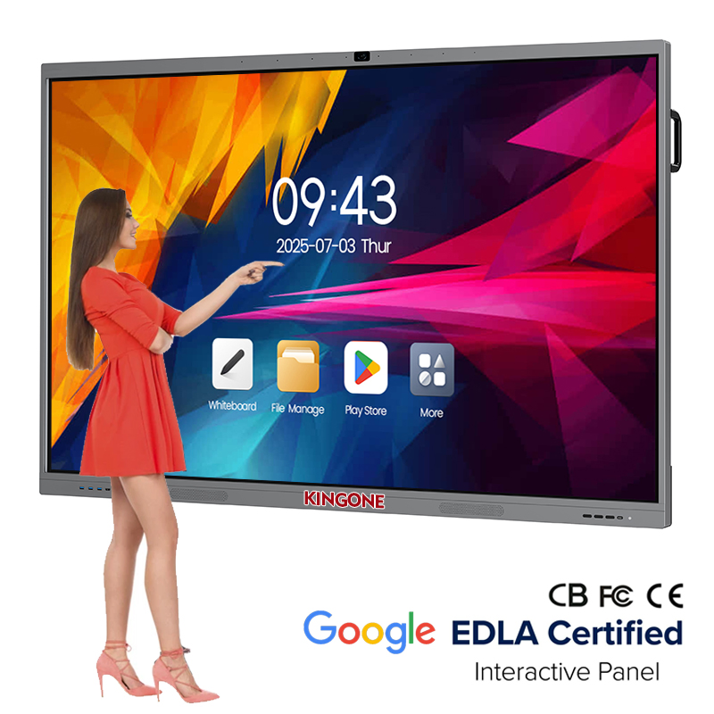 Kingone 65 85 100 75 Inch LCD Display Touch Screen TV Flat Panel Interactive Whiteboard Digital Smart Board for Classroom Teaching