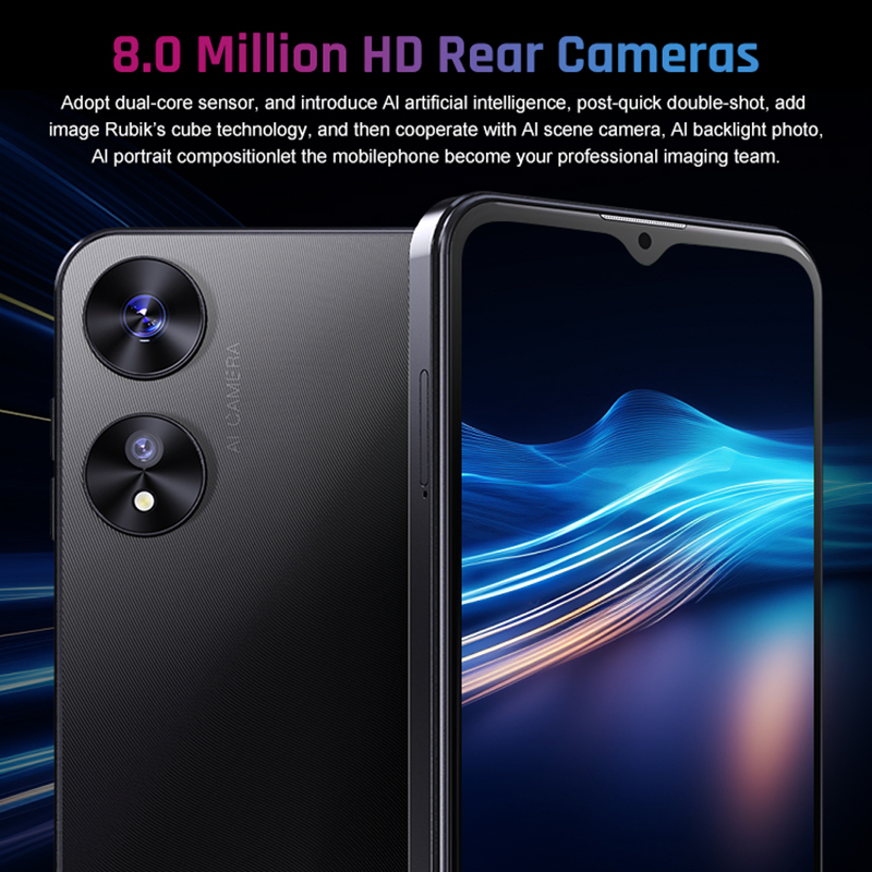 6.517 Inch Original Phone Smartphones Phone Mtk 6765 4G Let Android 13 Cellphones Large Battery Unlocked Dual SIM Mobile Smart Phone