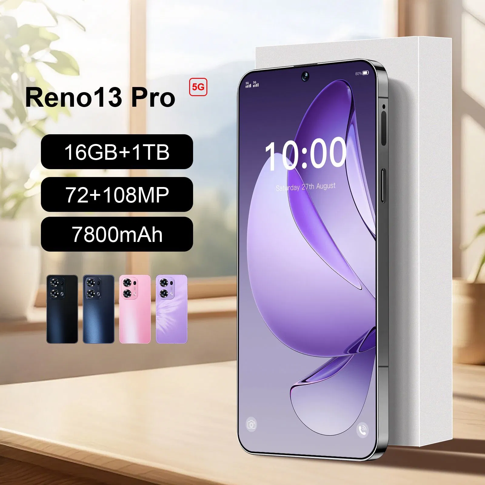 Phones Reno 13 PRO Smartphones for Reno 13 PRO 16GB+1tb 5g Dual SIM Cellphone Mobile Phone Smart Phone HD LCD