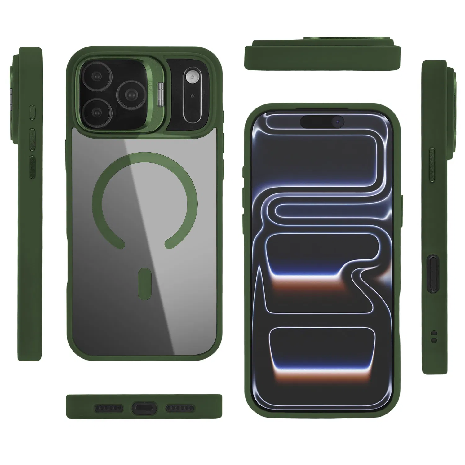 for iPhone 17 PRO with Camera Protector Magnetic Phone Cover TPU+PC Drop-Proof Back Cover Compatible with Magsafe