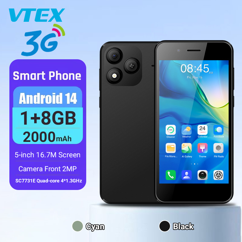 5 Inch 3G Unisoc Sc7731e Android 13 Processor Dual SIM 1GB RAM 8GB ROM 2000mAh Low Price Smart Phone