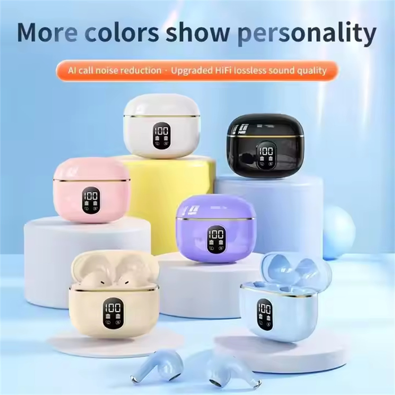 Smart Wireless in-Ear Headphones LED Display Long-Lasting Battery Indicator for Digital Low Latency Enc Waterproof Earbuds