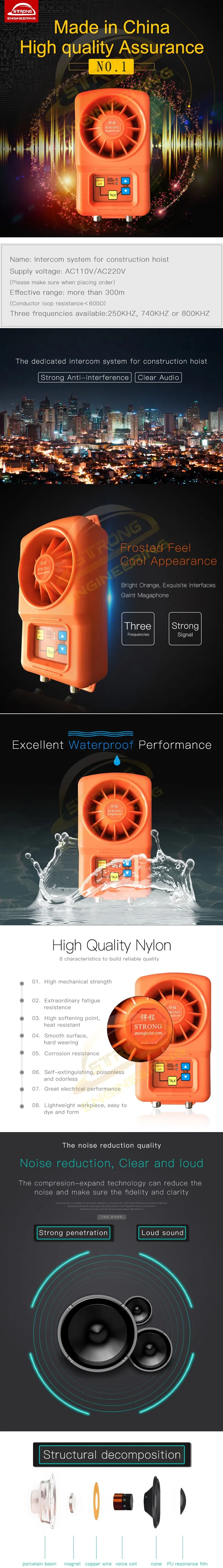 Safe Smart Construction 3 Frequencies Intercom