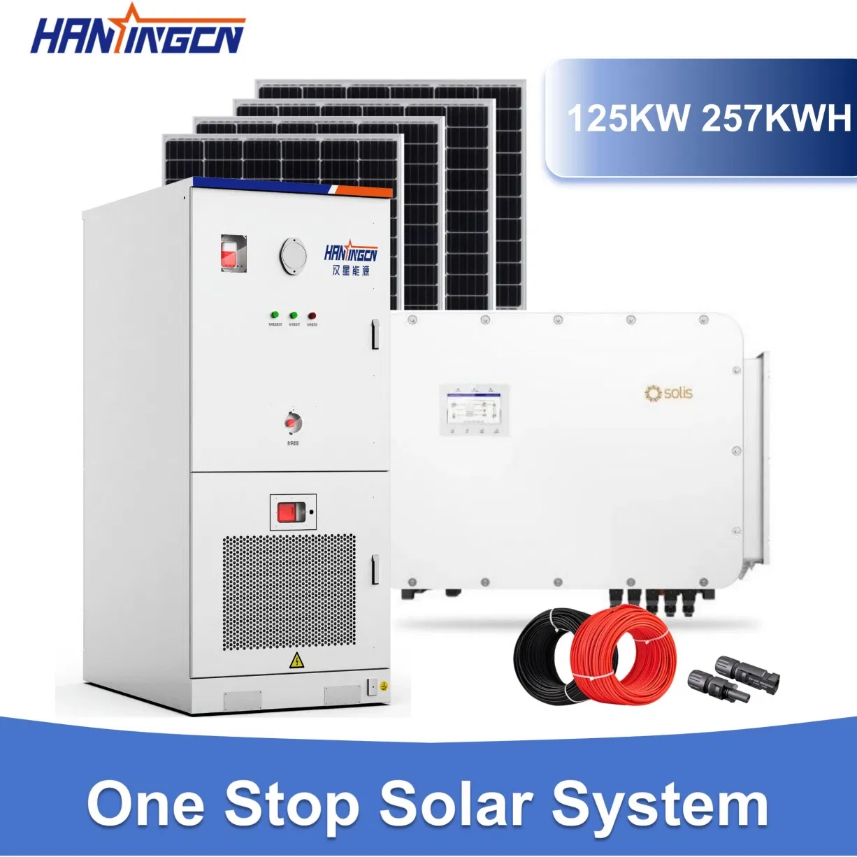 Residential Lithium Three Phase 125kw 257kwh Solar Panel Power Energy Generator System