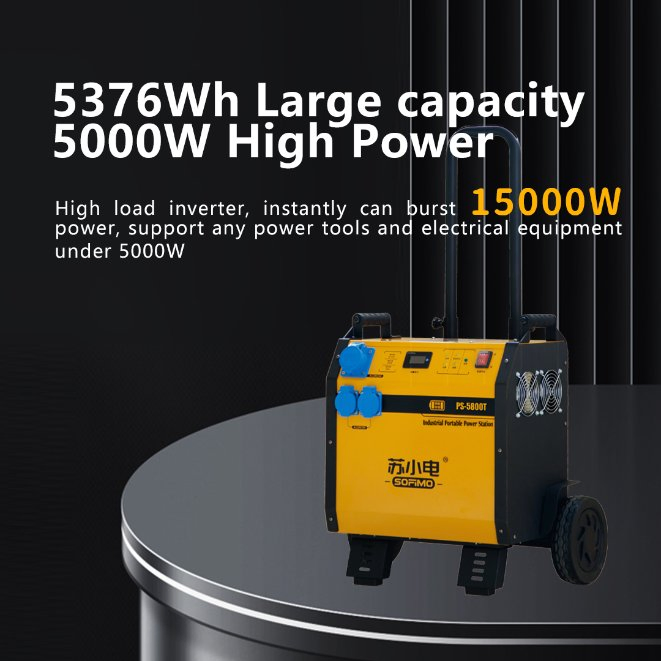 Sofimo Portable Industrial Power Station 5000W Solar Generator Battery Power Bank Power Station Portable Power Supply Rechargeable Mobile LFP Power Outdoor