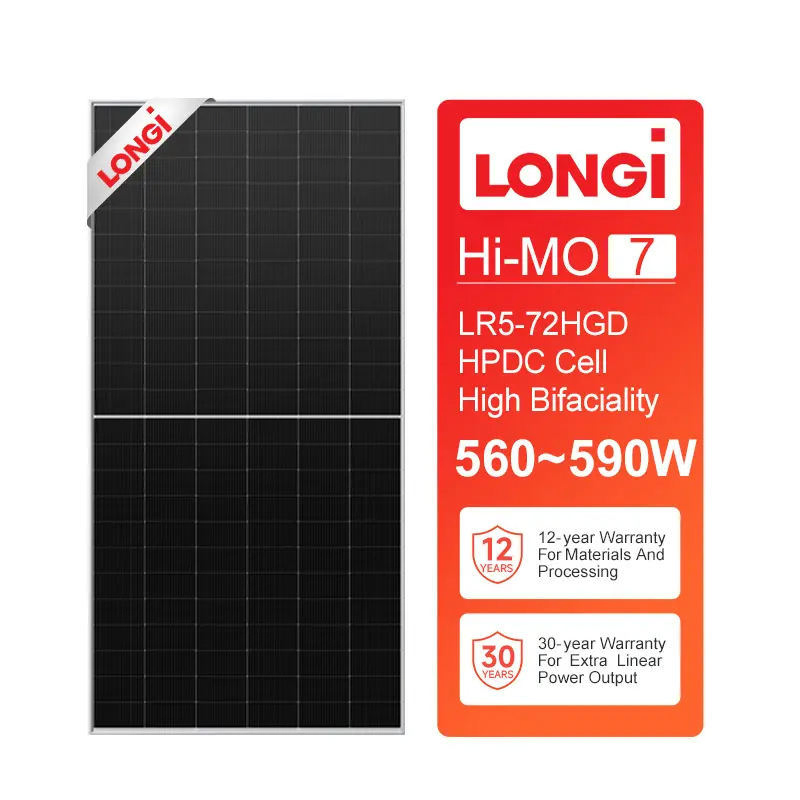 Longi 585W 620W 700W Half Cell Wholesale Poly PV Fold Flexible Black Monocrystalline Polycrystalline Photovoltaic Module Mono Solar Energy Sun Power Panel