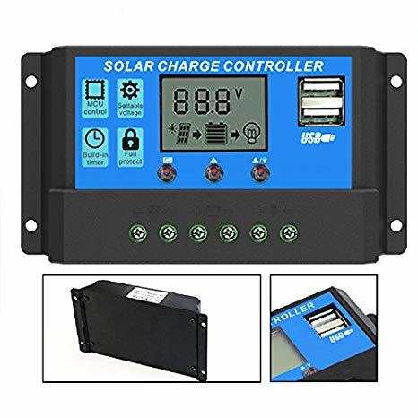 USB LCD Controller Intelligent Panel Battery Power Manual PWM MPPT Solar Charge Controller