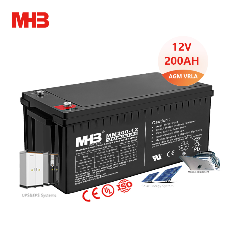 Mhb Deep Cycle Gel Lead Acid Battery 12V 200ah Solar UPS Batteries for Electric Forklift