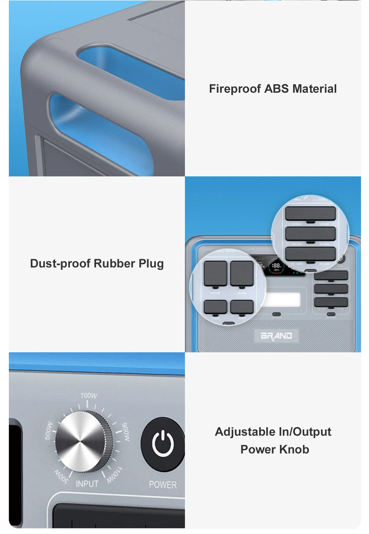 Ready to Ship LiFePO4 Battery 2000W Portable Solar Power Station
