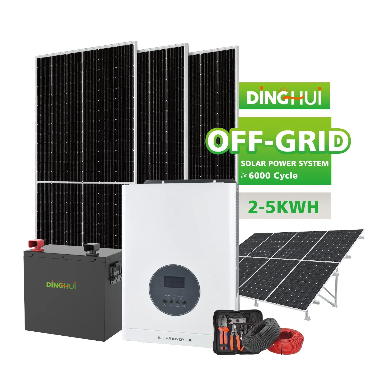 5kw 10kVA Full Set off Grid Solar Power System Home Kit 10kw Solar Storage System Hybrid with 200ah Lithium Battery