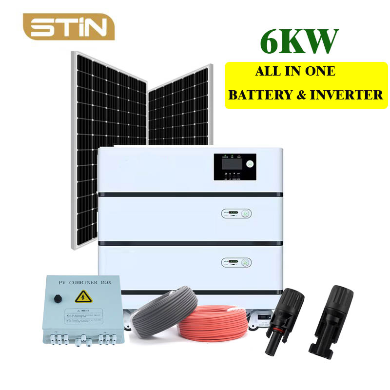 Residential 6kw Complete Solar Panel Kit for Home with Lithium Rack and Inverter