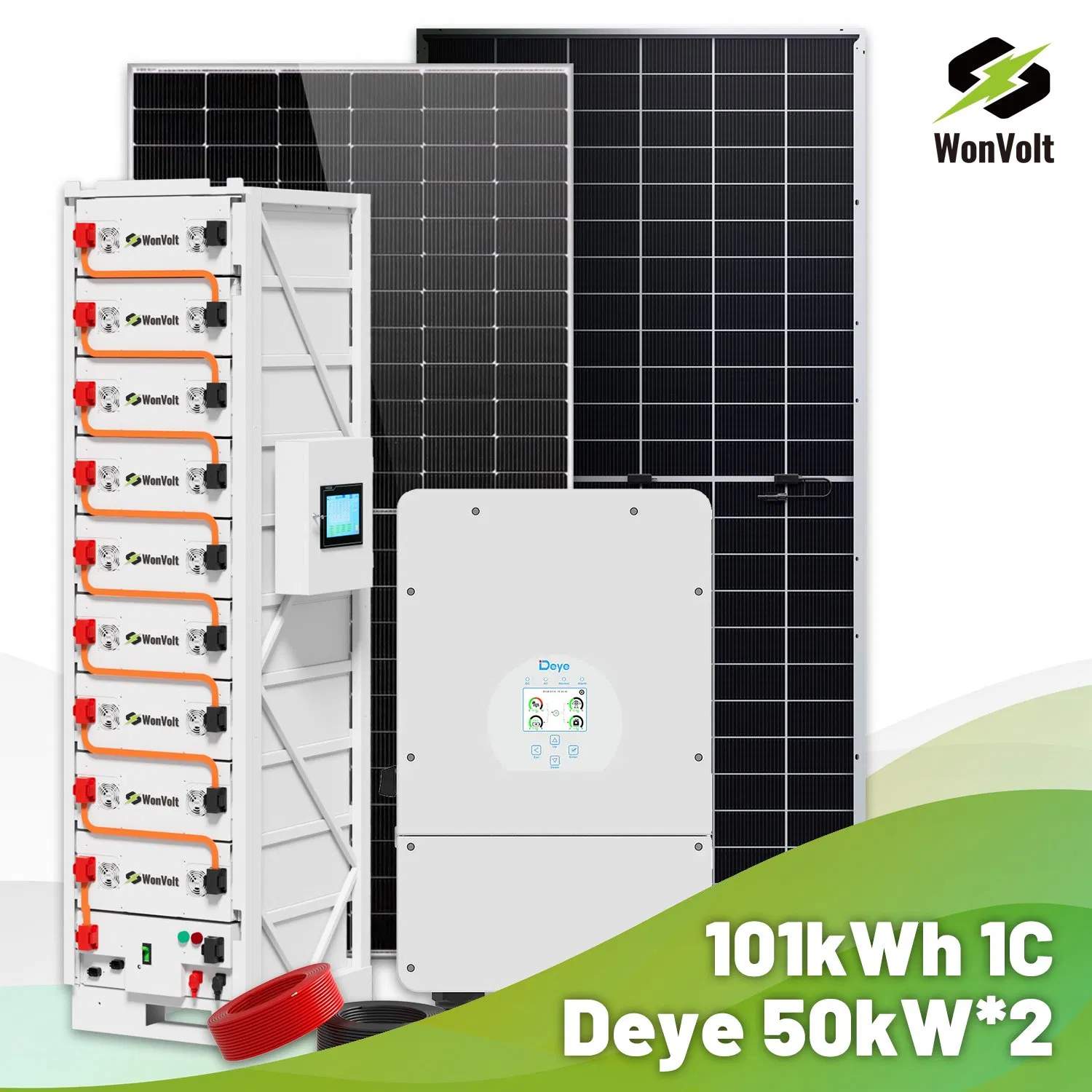 Wonvolt Solar Panel System 100kw Hybrid Solar System 50kw 70kw 80kw 100 Kwh Solar Power System for Office