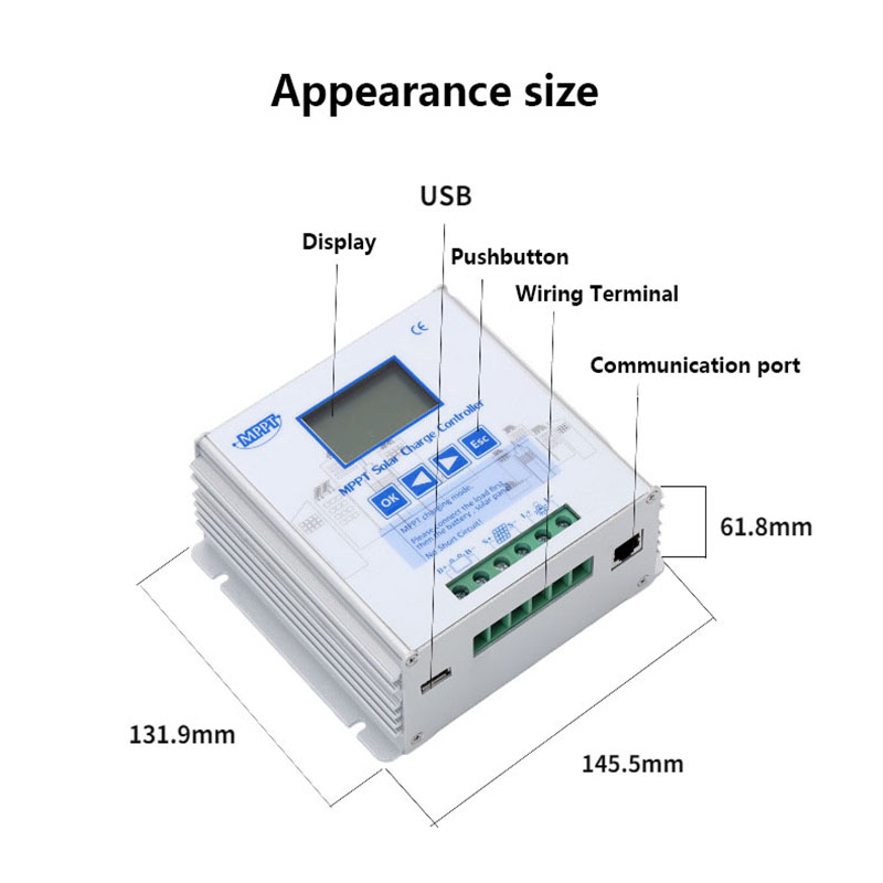 MPPT Inverter 220V 12V 120V Lithium with Built in 80A China 10A 150A Wind 20A Price Board 60A PWM Solar Charge Controller