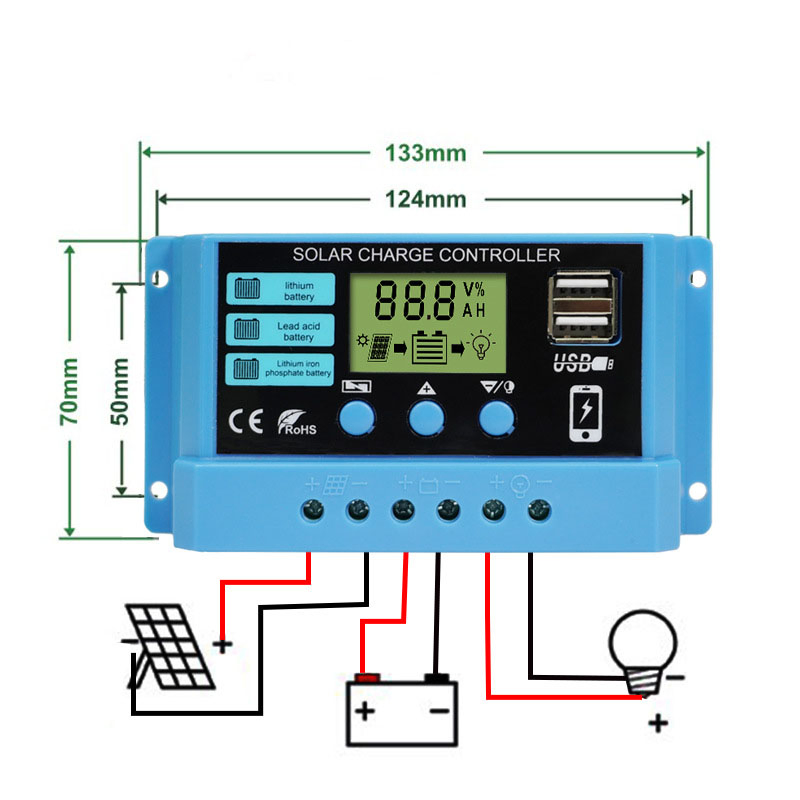 Wholesale 12V /24V/48V 10A/20A/30A PWM MPPT Solar Charger Controller