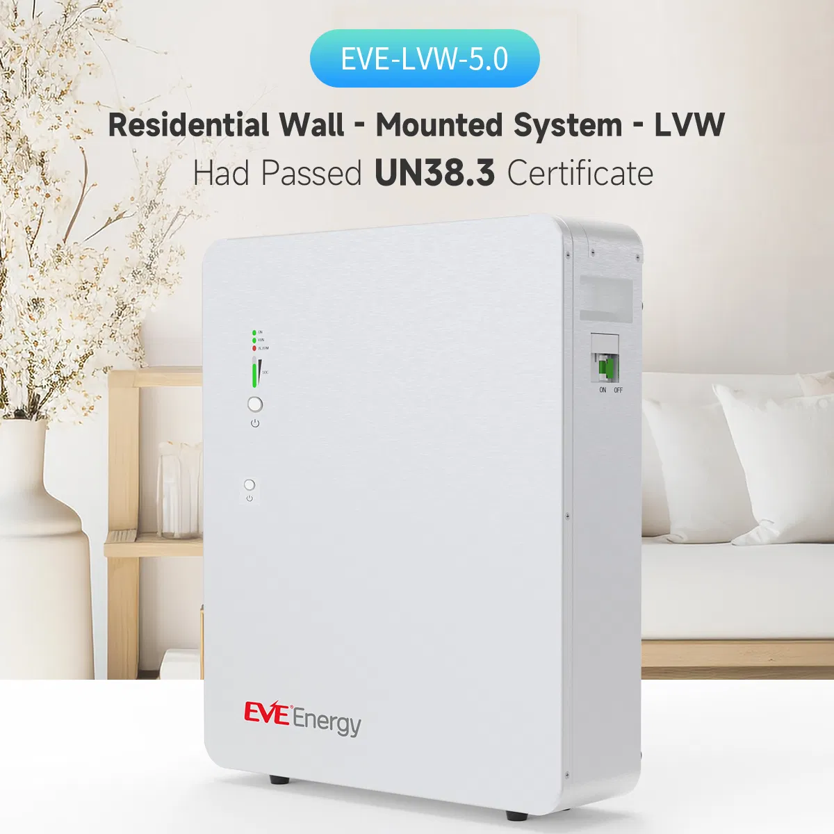 Eve 5kw 51.2V 100ah Home Energy Storage System Solar Power System off Grid Wall Mounted Battery Pack