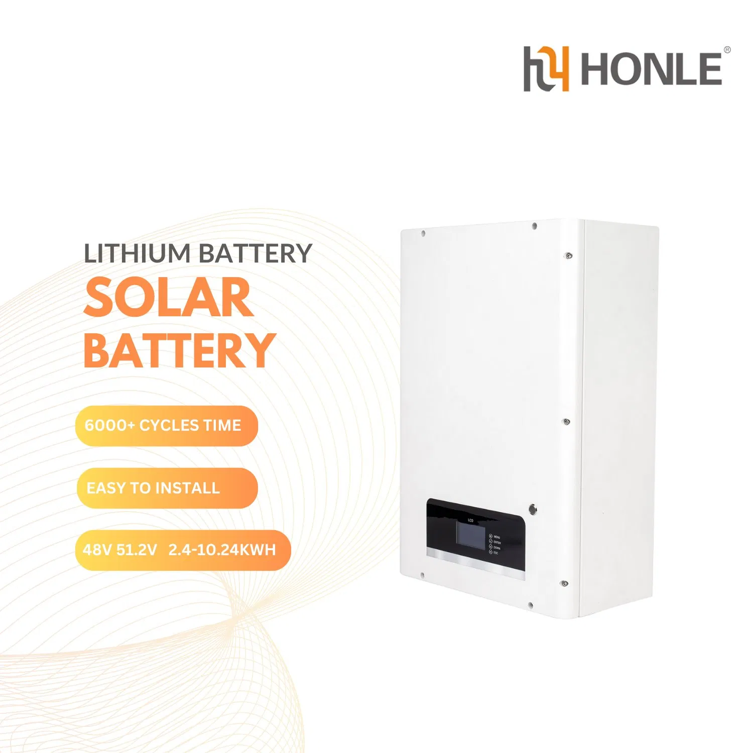 Wall-Mounted 6000 Cycles Life 9.6kwh 48V 200ah Energy Storage System with BMS