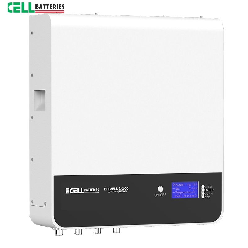 Sleek Ecell Wall-Mounted Lithium Solar Battery 51.2V 200ah with Ultra-Long Cycle Life for Home Energy Storage