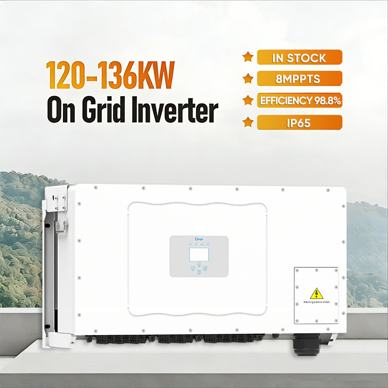 Deye 8MPPT String Solar DC Inverter Pure Sine Wave 120kw 125kw 130kw 135kw 136kw Three Phase EU G99 Certified for Home