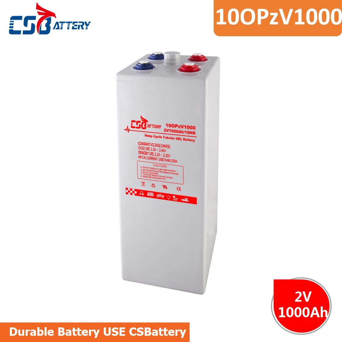 Csbattery 2V 200ah/420ah/500ah/600ah/800ah/1000ah Tubular Gel Opzv Battery for Solar/Inverter System/Inverter/Solar-System/Emergency-Power-Systems/Opzs/Csm
