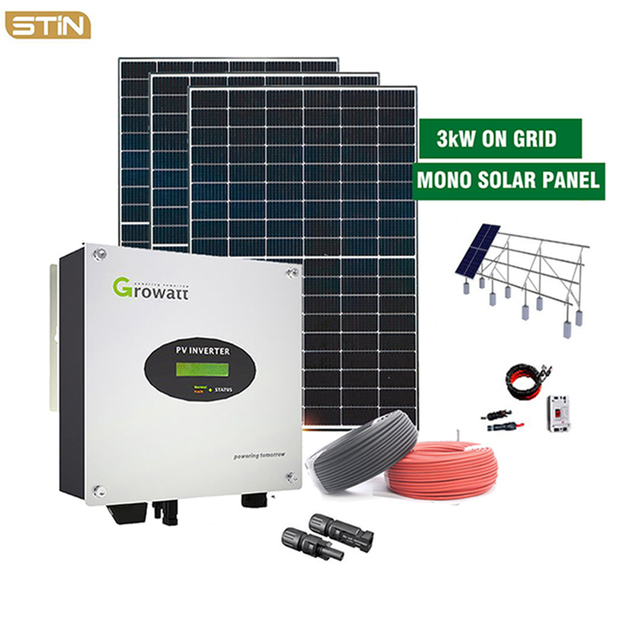 All in One 3kw 3000watt on Grid Solar Power Panel Photovoltaic System Kit