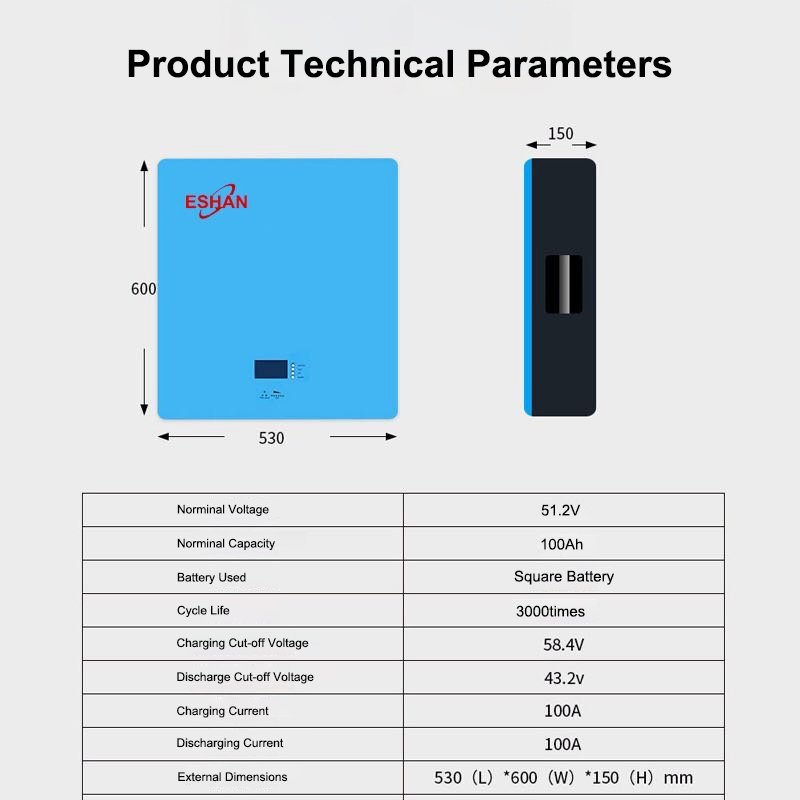 51.2V 100ah 200ah Lithium Battery Lithium Ion Battery Home Solar Energy Storage Battery 5kw Wall Mounted Energy Storage System