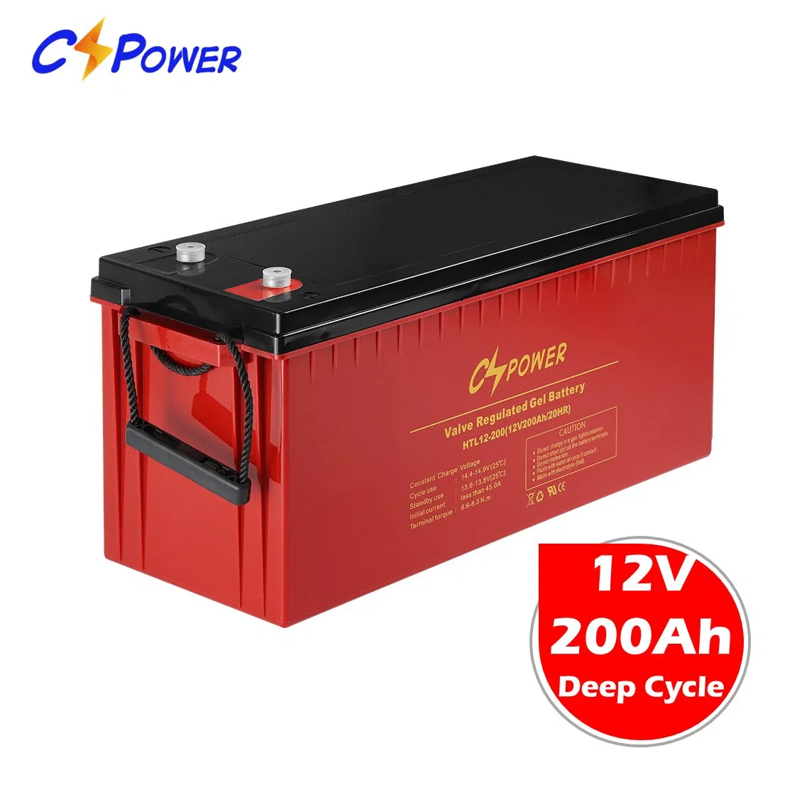 Cspower 3 Years Warranty 1600 Cycle Life 12V 100ah/200ah/300ah AGM Gel Rechargeable Battery for Solar/UPS/Telecom/Energy Storage System