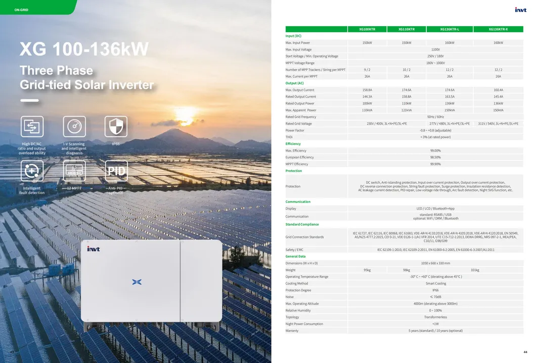 Solar Inverter 110kw on Grid