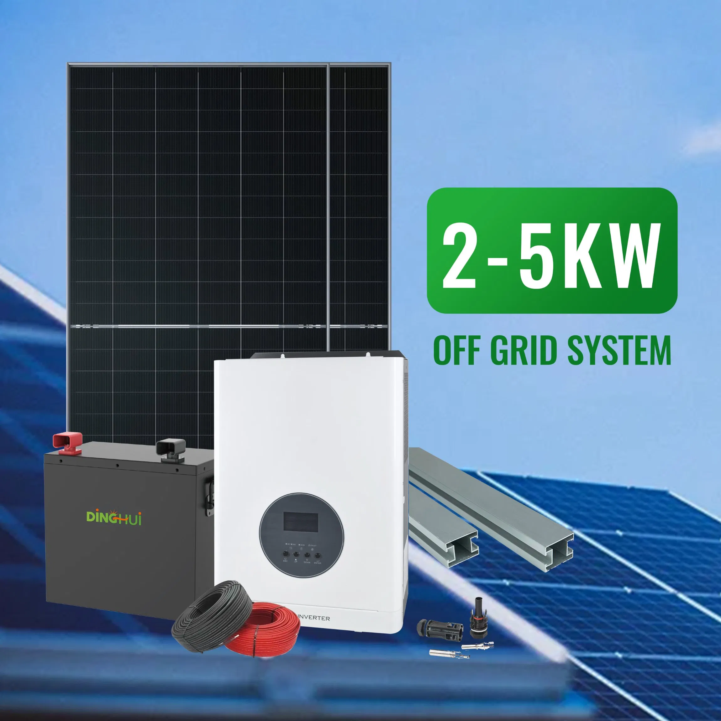 5kw 10kVA Full Set off Grid Solar Power System Home Kit 10kw Solar Storage System Hybrid with 200ah Lithium Battery