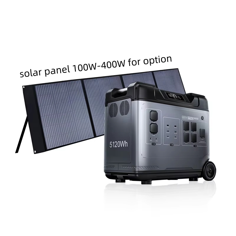 Solar Energy System 5120wh Rechargeable Backup Power LiFePO4 Battery Emergency Solar Generator Portable Power Station 4000W