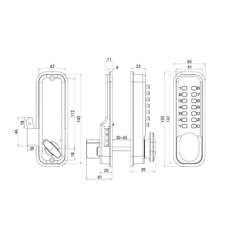 Everstrong Digital Door Lock Mechanical Number Combination Code Mortise Door Lock