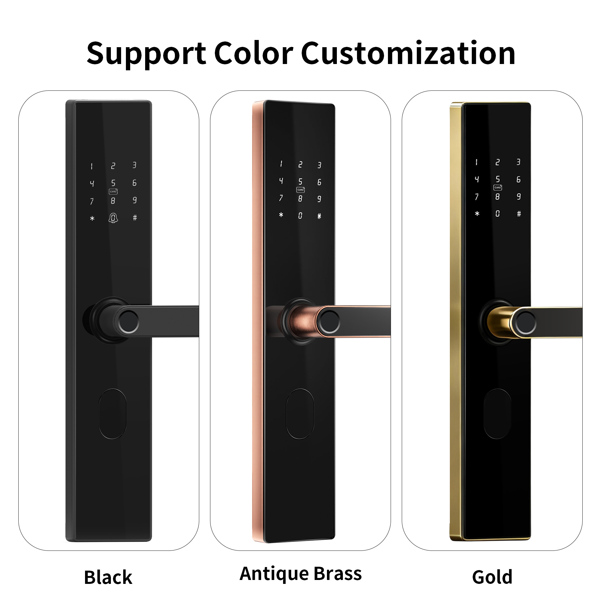 Bluelock TTlock Smart Tuya WiFi Cloud Digital Door Handle Biometric Fingerprint Durable Iron Construction Steel/Wood/Aluminum
