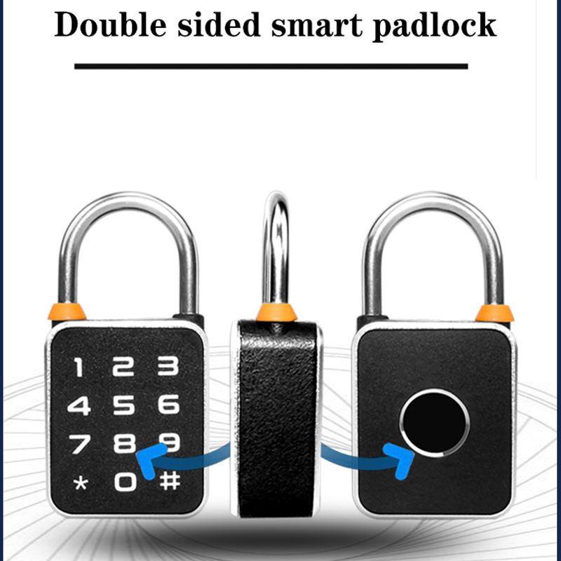 Smart Tuya App Fingerprint Electronic for Door Smart Biometrics Door Lock Waterproof Security Padlock Smart Lock Black