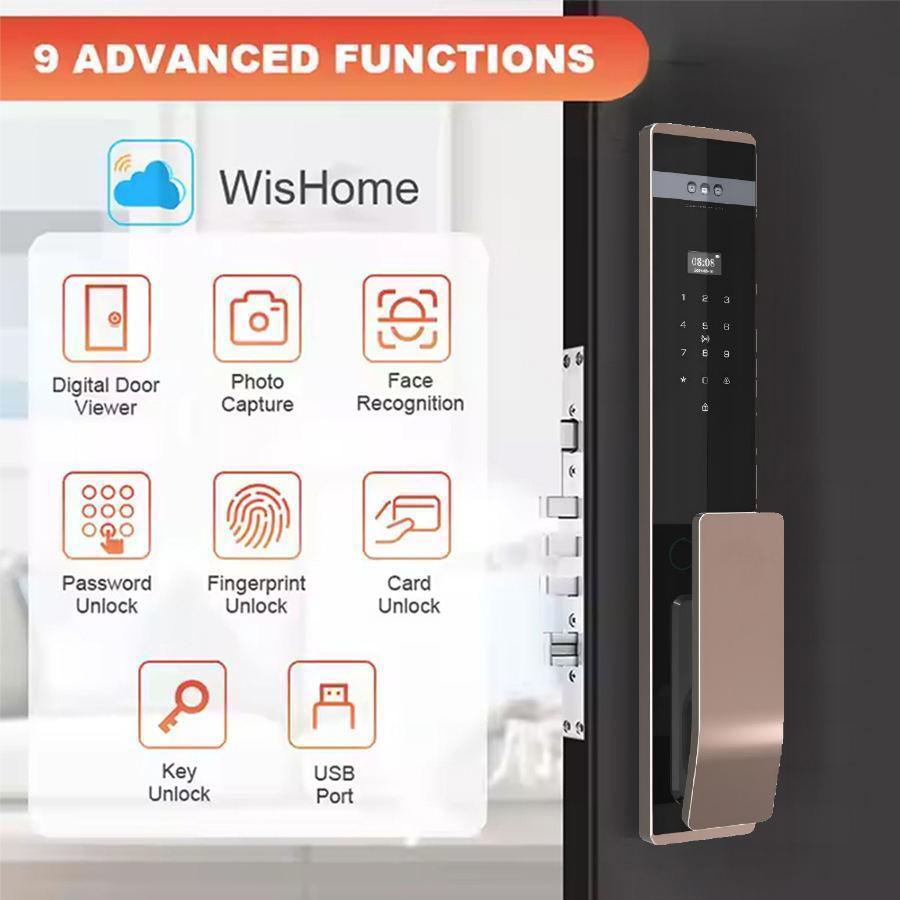 3D Face&amp;Palm Vein Recognition Tuya Smart Lock Door Fully Automatic Electronic Digital Biometric Fingerprint Smart Home Door Lock