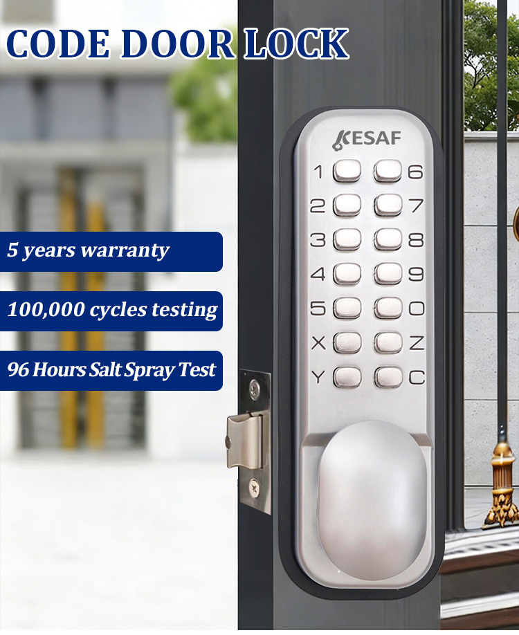 Double Sides Keypads Password Unlock Door Lock Freeze-proof Design Zinc Alloy No Batteries Mechanical Code Lock