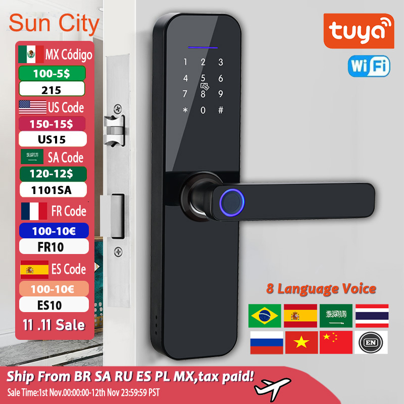 Sun City Security Safe Electromagnetic Digital Fingerprint Recognition Smart Door Lock