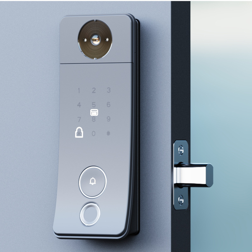New Arrival Digital Door Lock Doorbell With Chime 720p Camera WIFI TUYA APP Remote Control Security Smart Deadbolt Door Lock