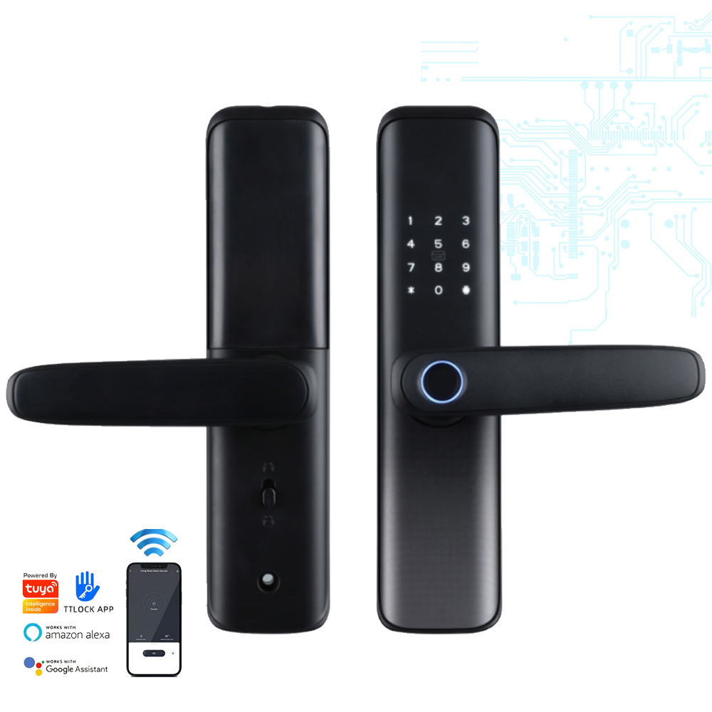 Electronic Smart Fingerprint Keyless Door Lock for Steel/Wood Doors with Tuya App &amp; Cloud Storage Grade a Security