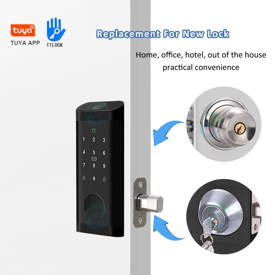 Waterproof Zinc Alloy High Security TTlock Digital Lock WiFi Tuya App Keyless Auto Deadbolt Smart Lock for Steel Door