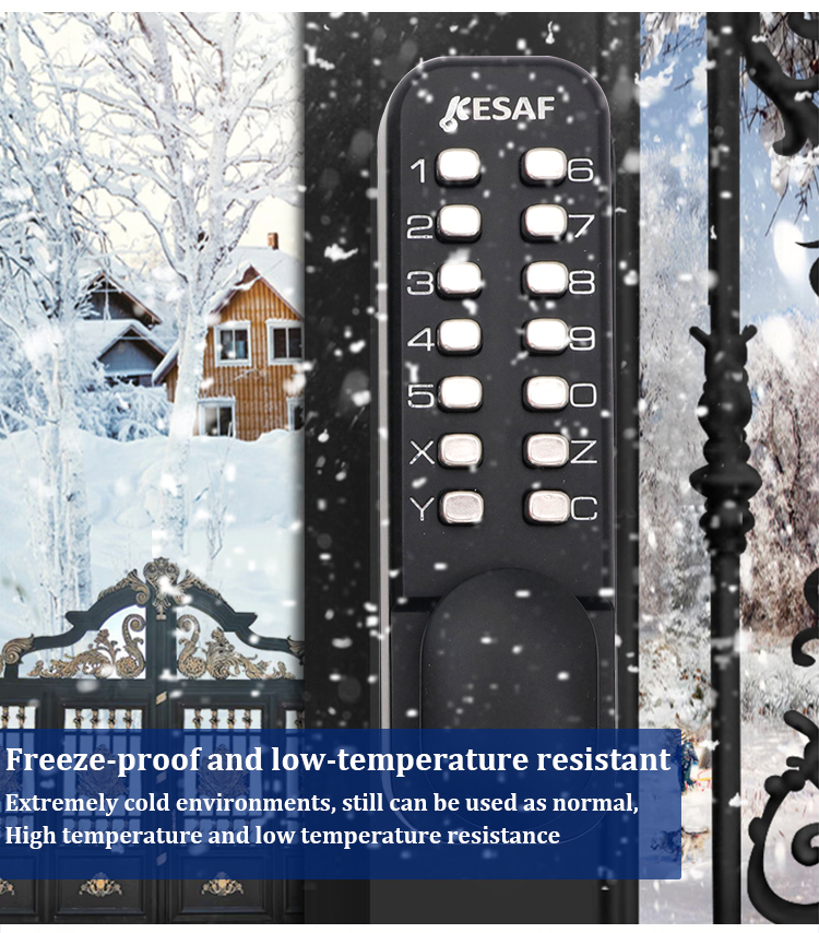 Double Sides Keypads Password Unlock Door Lock Freeze-proof Design Zinc Alloy No Batteries Mechanical Code Lock