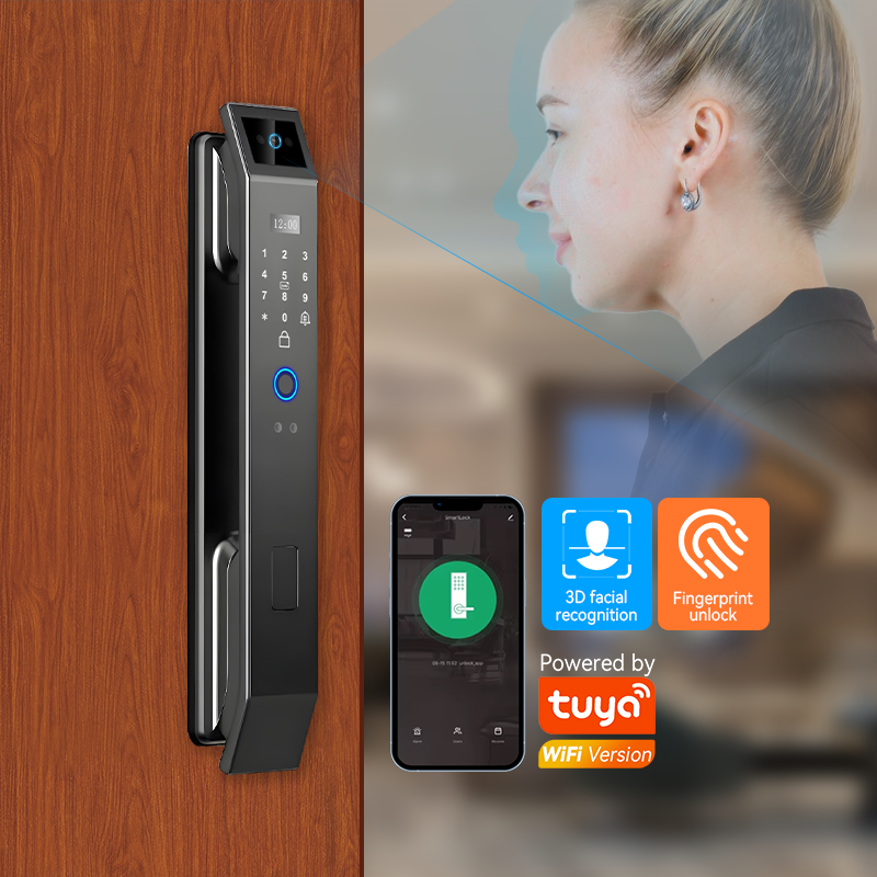 Hot Selling 3D Face Recognition TUYA APP Smart Door Lock for Home Office Security