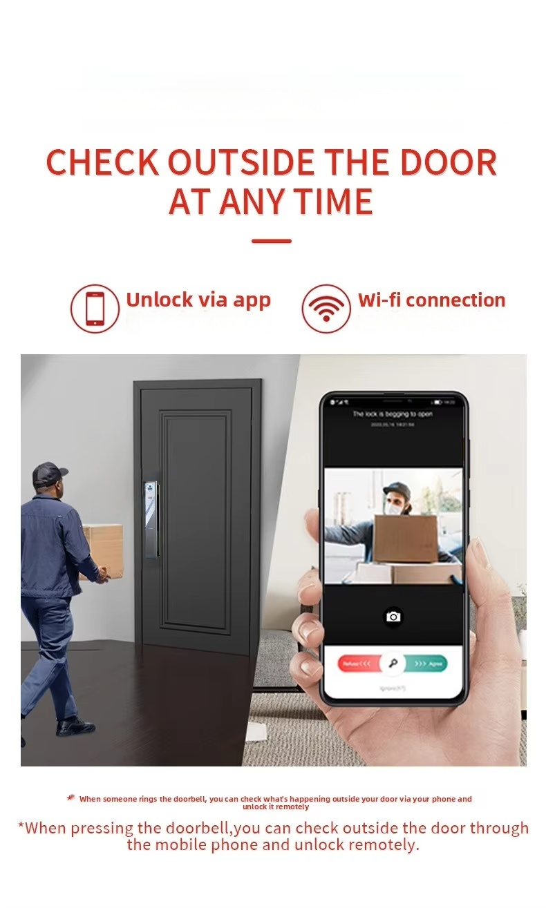 3D Face Recognition Smart Door Lock with Video Intercom, Biometric Fingerprint &amp; WiFi App Unlock for Home Security