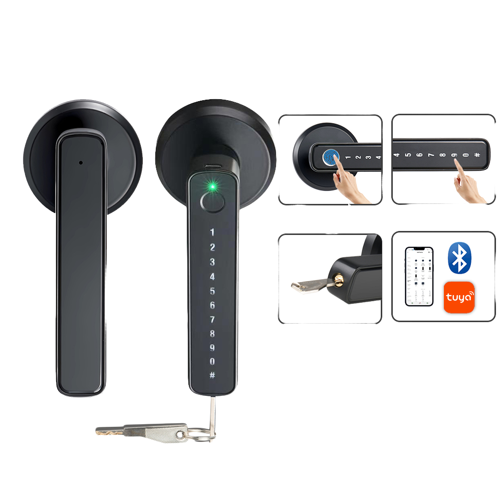 Best Seller Easy Installation APP Management Keypad Smart Door Lock With Handle Fingerprint Door