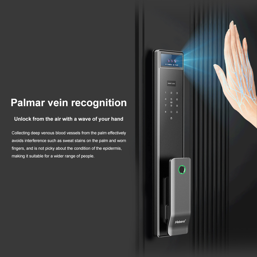 CNC Precision Engraving Smart Lock Palm Vein Face Recognition Hotel Apartment Tuya APP Remote Control Smart Lock